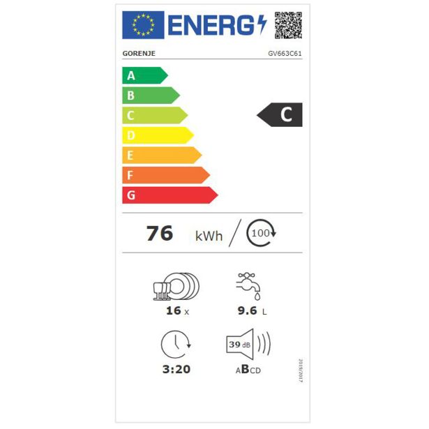 VGRADNI POMIVALNI STROJ GORENJE GV663C61