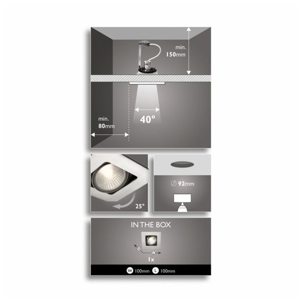 VGRADNI REFLEKTOR PHILIPS ACAMAR 1X35W GU10 59300/17/16 NIKELJ