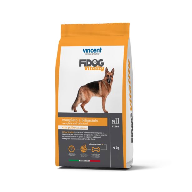 VINCENT FIDOG VITALITY ZA AKTIVNE ODRASLE PSE, S POŠČANCEM IN GOVEDINO 4KG