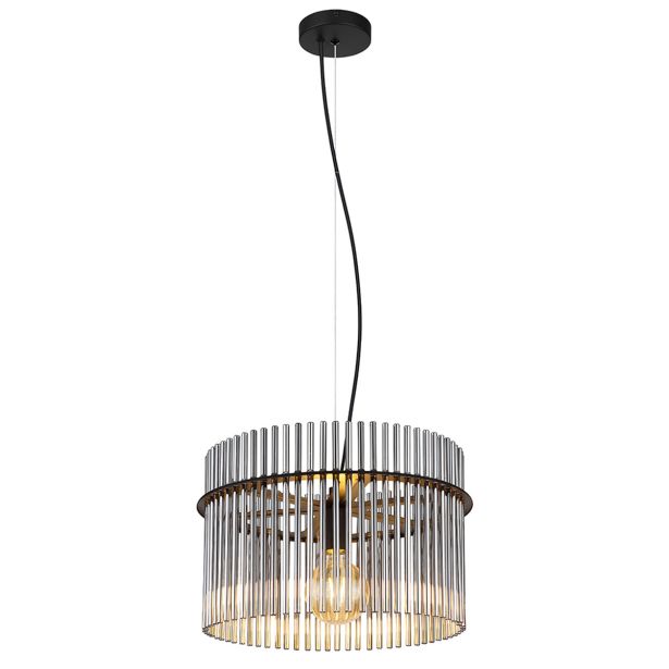 VISEČA SVETILKA GORLEY 1XE27 ČRNA / STEKLO