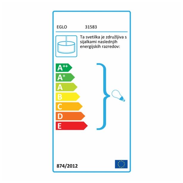 VISEČA SVETILKA-LESTENEC EGLO 31583 PASTERI '750 RJAVA TEKSTIL