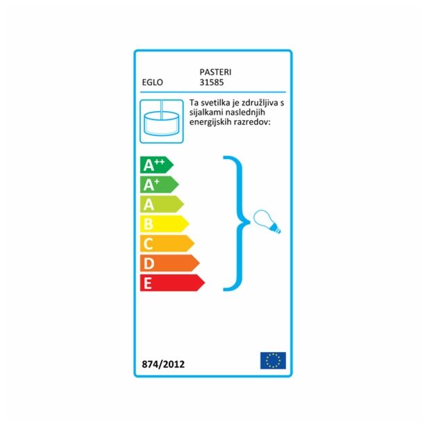VISEČA SVETILKA-LESTENEC EGLO 31585 PASTERI '1000 TAUPE TEKSTIL