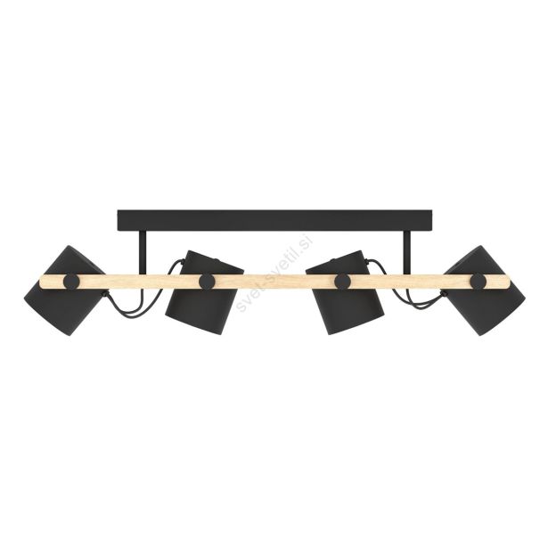 VISEČA SVETILKA-LESTENEC EGLO HORNWOOD 4XE27 LES / ČRNA