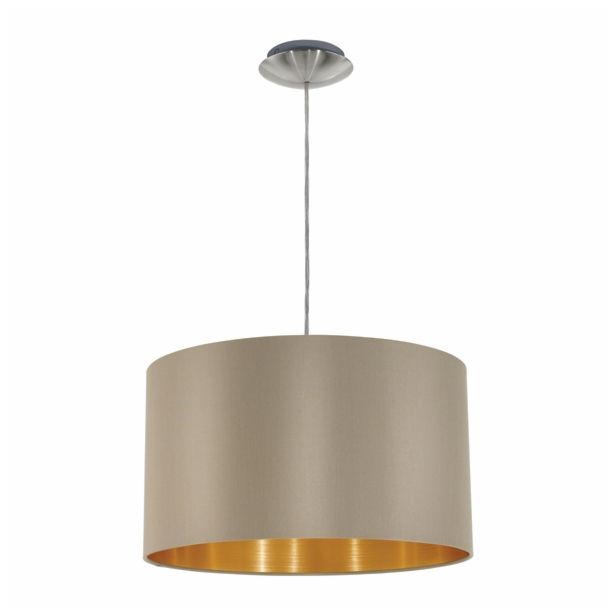 VISEČA SVETILKA-LESTENEC EGLO MASERLO 1X60W MAX.E27 31602 TAUPE/ZLATA