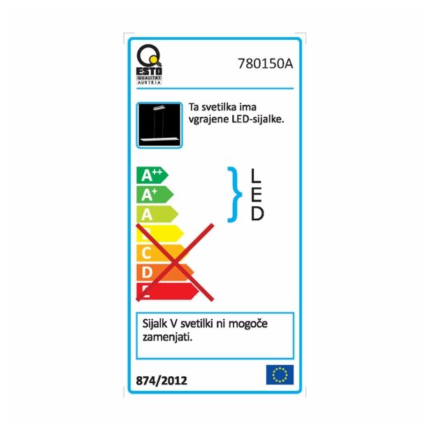 VISEČA SVETILKA-LESTENEC ESTO LINE 2X15W LED 780150A 900MM