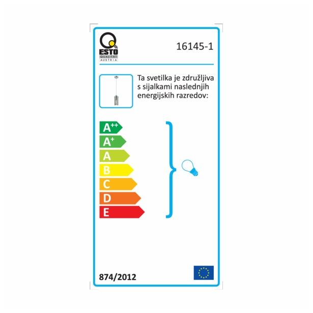 VISEČA SVETILKA-LESTENEC ESTO STELLAR 1X60W E27