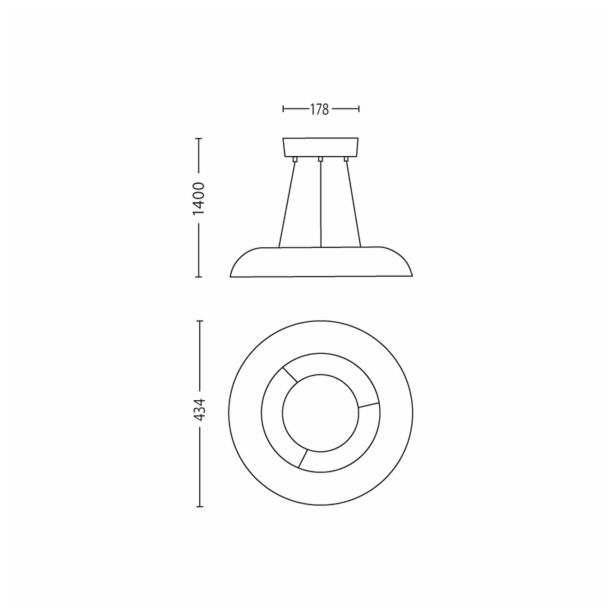 VISEČA SVETILKA-LESTENEC PHILIPS AMAZE 1X60W 2GX14 40233/48/16 ALUMINIJ