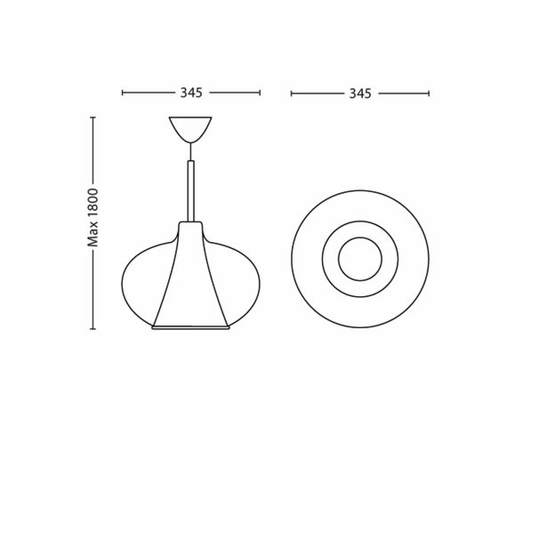 VISEČA SVETILKA-LESTENEC PHILIPS HONESTY 1X20W E27 40772/30/16 ČRNA