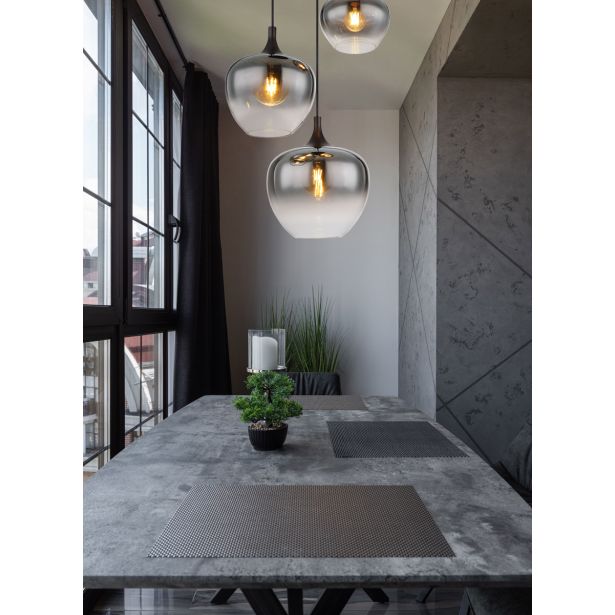 VISEČA SVETILKA MAXY 3XE27 ČRNA / DIMLJENO STEKLO