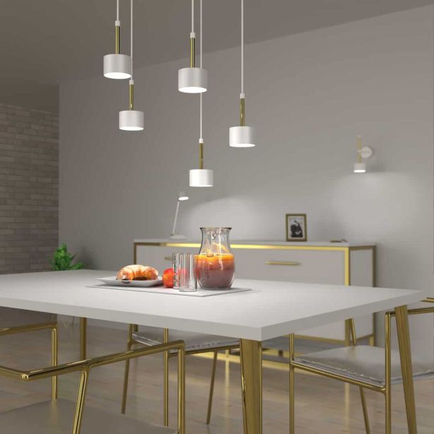 VISEČA SVETILKA MILAGRO ARENA BELA/ZLATA 5XGX53 MLP7757