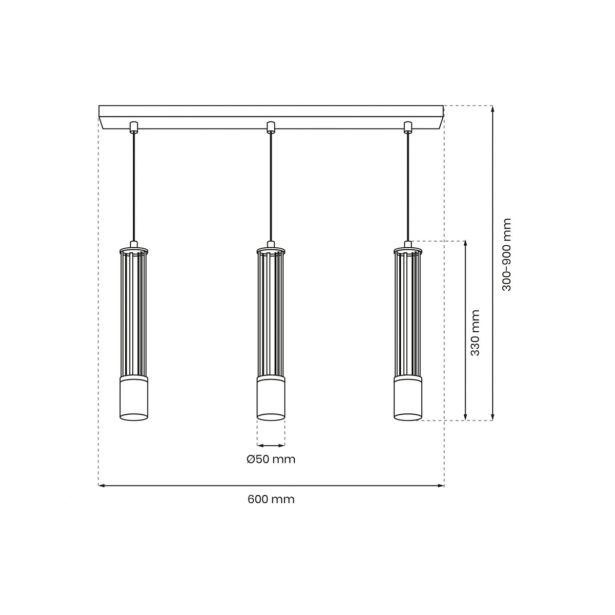 VISEČA SVETILKA MILAGRO ESTILO 3XGU10 MLP8410