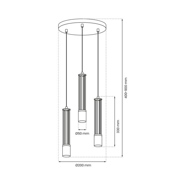 VISEČA SVETILKA MILAGRO ESTILO 3XGU10 MLP8411