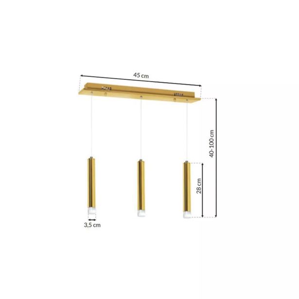 VISEČA SVETILKA MILAGRO GOLDIE 3X5W LED ML5714