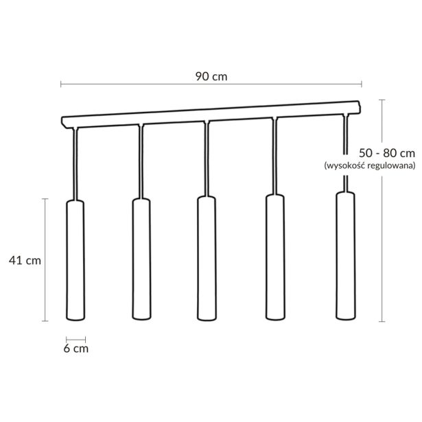 VISEČA SVETILKA MILAGRO JOKER ČRNA/KROM 5XGU10 MLP1417