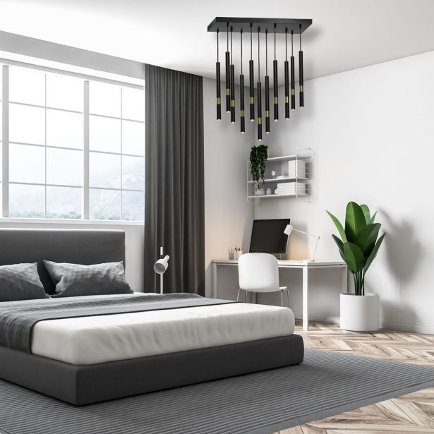 VISEČA SVETILKA MILAGRO MONZA ČRNA/ZLATA 11XG9 MLP6386