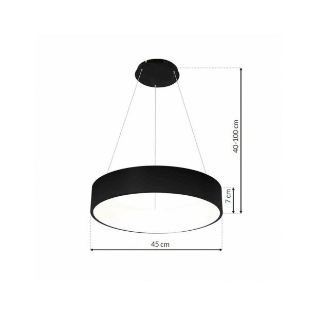 VISEČA SVETILKA MILAGRO OHIO ČRNA 24W LED ML6358