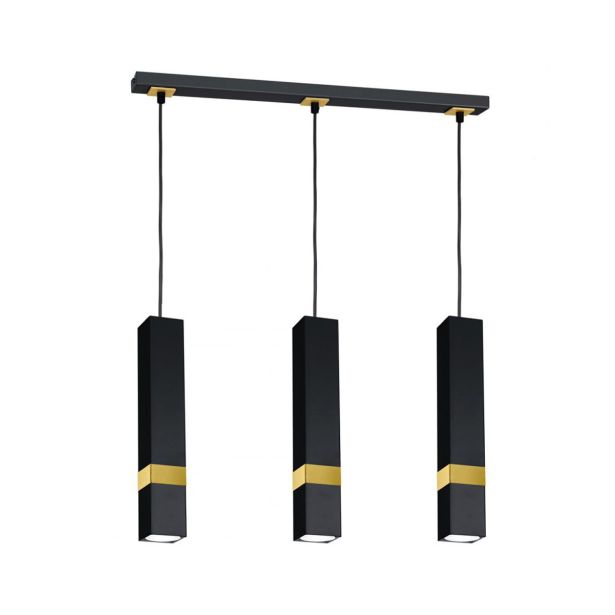 VISEČA SVETILKA MILAGRO VIDAR ČRNA/ZLATA 3XGU10 MLP6280