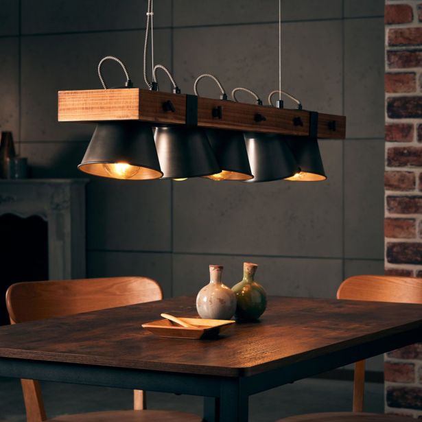 VISEČA SVETILKA PLOW MAX.5X10W, E27, ČRNA