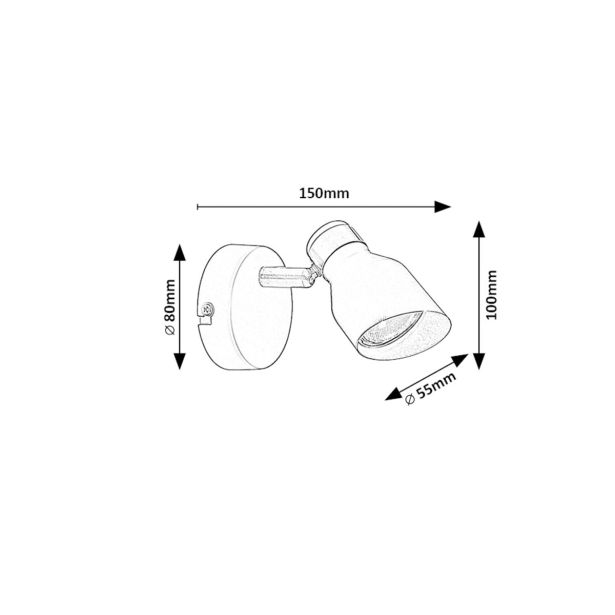 DEKORAT. STENSKA SVETILKA RABALUX LILOU REFLEKTOR GU10 1X25W L15CM
