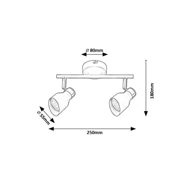 DEKORATIVNI REFLEKTOR RABALUX LILOU GU10 2X25W L25CM