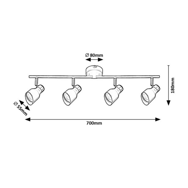 DEKORATIVNI REFLEKTOR RABALUX LILOU GU10 4X25W L70CM