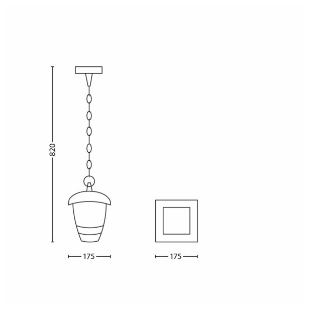 VISEČA VRTNA SVETILKA PHILIPS 15386/30/16 CREEK 1X60W E27 ČRNA