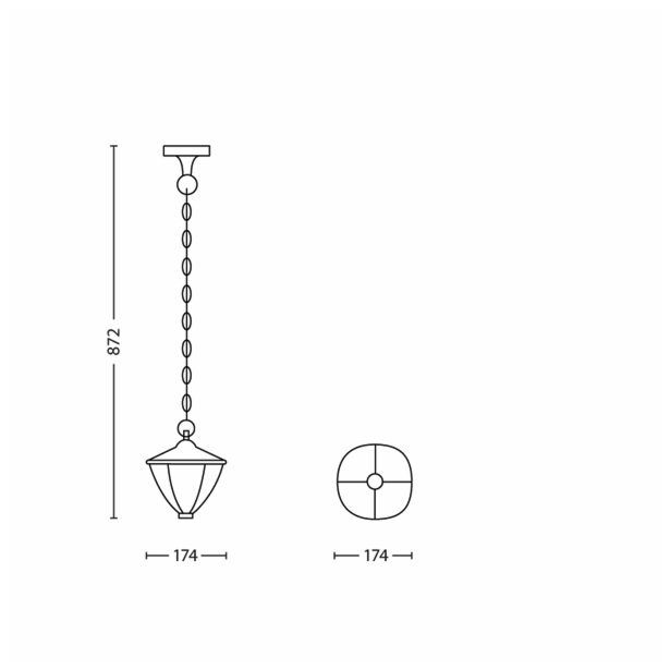 VISEČA VRTNA SVETILKA PHILIPS ROBIN 1X4.5W LED 15476/30/16 ČRNA