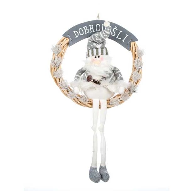 VRATNA DEKORACIJA GLOSSTYLE VISEČI VENEC FI 36 CM S S FIGURO PAR IN NAPISOM