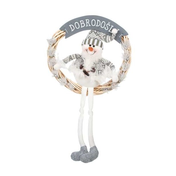 VRATNA DEKORACIJA GLOSSTYLE VISEČI VENEC FI 36 CM S S FIGURO PAR IN NAPISOM