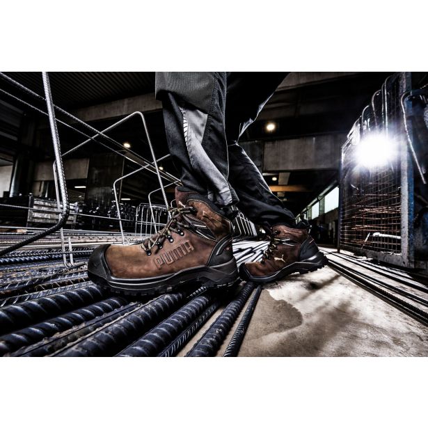 VISOKI DELOVNI ČEVLJI PUMA IRON HD BROWN MID S3S RJAVI ŠT. 39