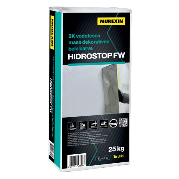 VODOTESNA MASA MUREXIN HIDROSTOP FW BELI 32KG 2K (A25KG+B7KG)