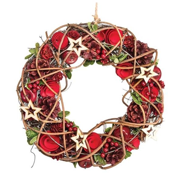 VENČEK GLOSSTYLE VRATNI RDEČI NARAVNI 33X33X8 CM