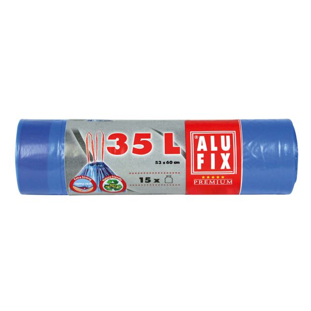 VREČKE ZA SMETI ALUFIX 35 L S TRAKOM 15/1 50X60 CM