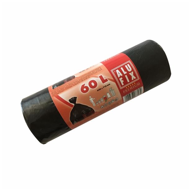VREČKE ZA SMETI ALUFIX 60 L ČRNA 20/1 V ROLI