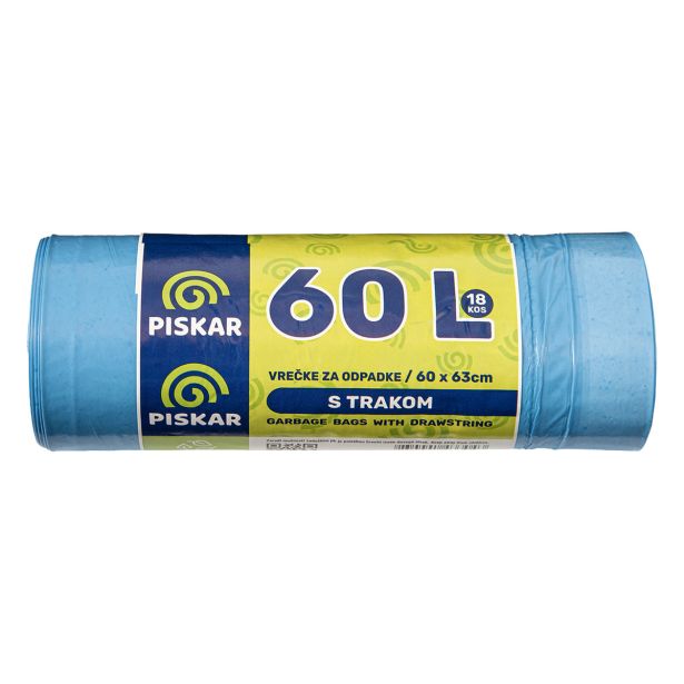 VREČKE ZA SMETI PISKAR 60 L S TRAKOM 18/1