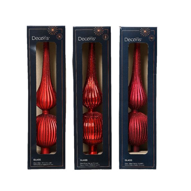 VRH ZA JELKO DECORIS RDEČA VIŠINA 31 CM VZOREC, SORTIRANO