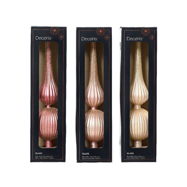 VRH ZA JELKO DECORIS ROZA BARVE VIŠINA 31 CM SORT