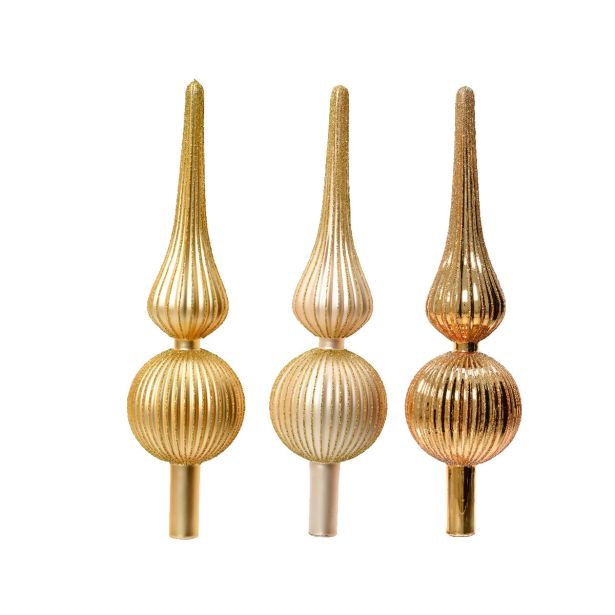 VRH ZA JELKO DECORIS ZLATA VIŠINA 31 CM VZOREC, SORTIRANO