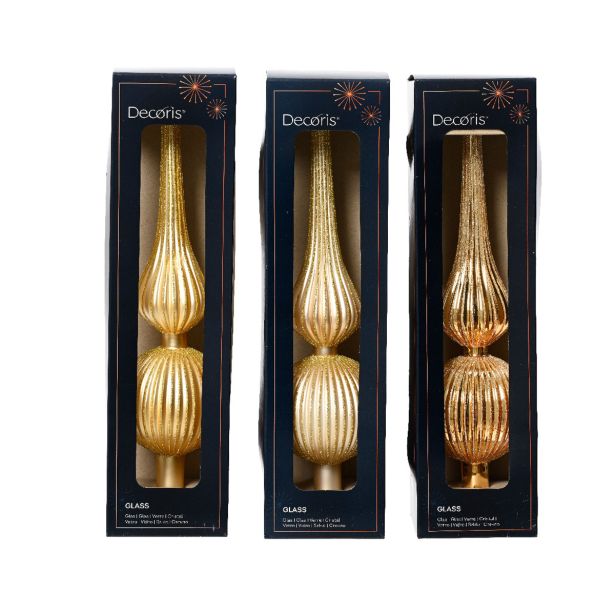 VRH ZA JELKO DECORIS ZLATA VIŠINA 31 CM VZOREC, SORTIRANO