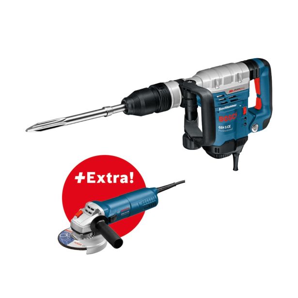 RUŠILNO KLADIVO SDS-MAX GSH 5 CE + KOTNI BRUSILNIK GWS9-125
