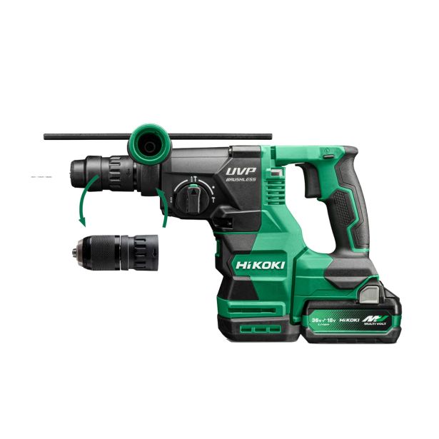 VRTALNO KLADIVO AKUMUL. HIKOKI 130DH3628DCWRZ KOVČEK HSC, 2X 5.0/2.5 AH