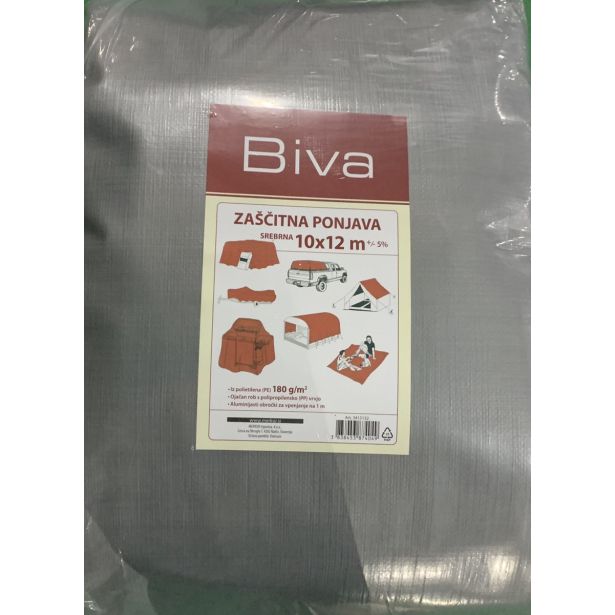 ZAŠČITNA PONJAVA BIVA ZAŠČITNA PONJAVA 10X12 M 180G/M2 SREBRNA