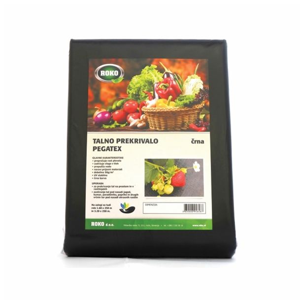 VRTNA KOPRENA POKRIVALKA 1.6X10M ČRNA, ZA JAGODE, 50G