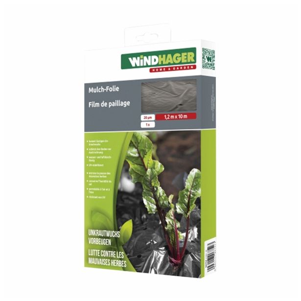 VRTNA KOPRENA WINDHAGER ZA VZGOJO JAGOD 10 X 1.2M ČRNA