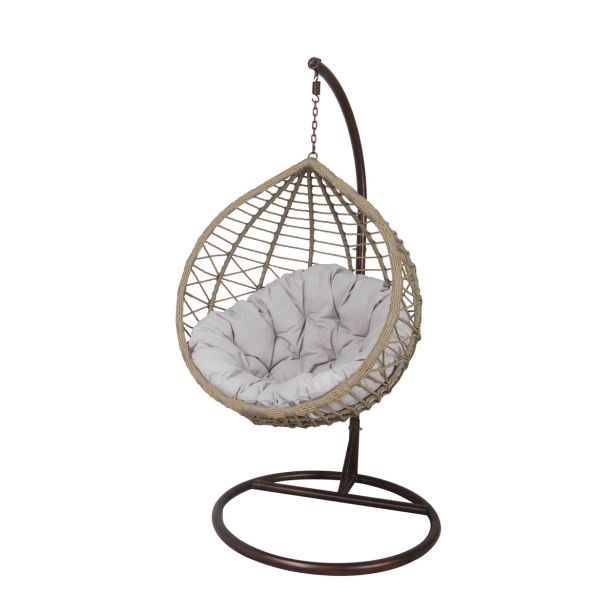 VRTNA GUGALNICA MQ VISEČI VRTNI JAJČEK Z BLAZINO 104X70X108 CM