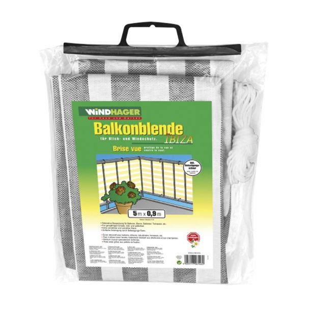 ZAŠČITNA PONJAVA WINDHAGER ZAŠČITA PROTI VETRU IBIZA 0.9 X 5 M SIVO-BELA