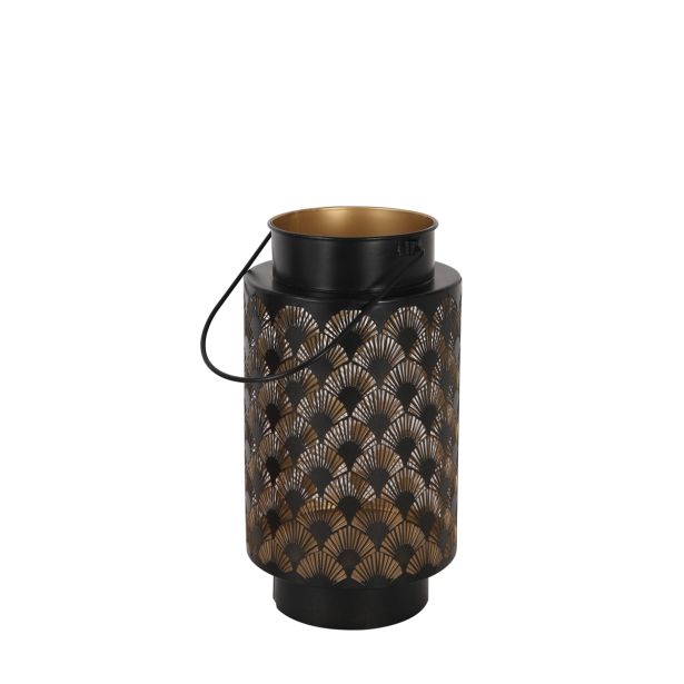 VRTNE LUČKE MQ LANTERNA KOVINSKA ČRNA/ZLATA, 14X26 CM