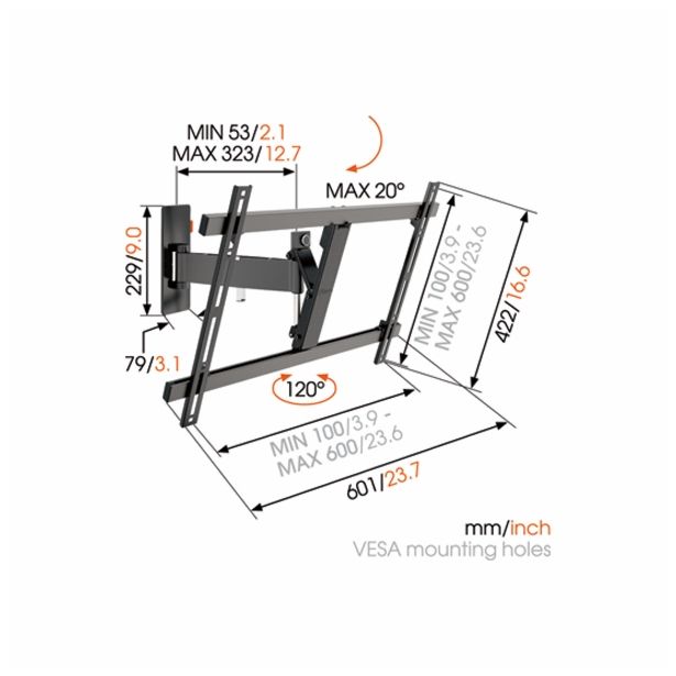 TV NOSILEC VOGELS W52080 81-165CM 120ST