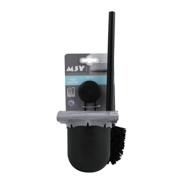 MSV WC ŠČETKA NA VAKUUM 14.5 X 8.5 X 35.5 CM KROM, ČRNA MEGA VENTOUSES