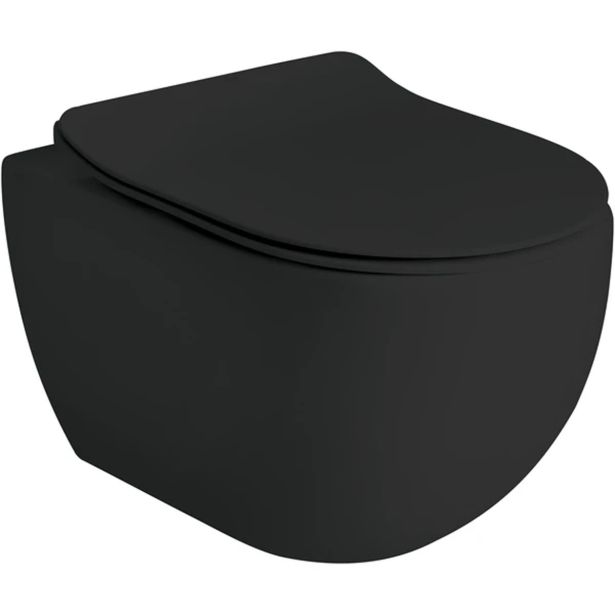 WC ŠKOLJKA, VISEČA AXA ONE GLOMP NERO MATT BREZ ROBA 51X36.5X34.5